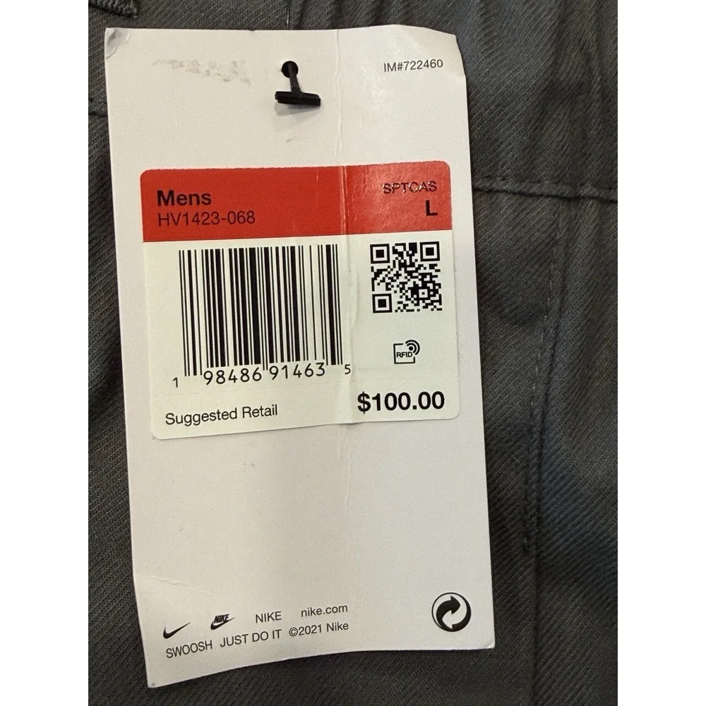Nike Club Heavyweight Balloon Pants Iron Grey HV1423-068 Mens Large